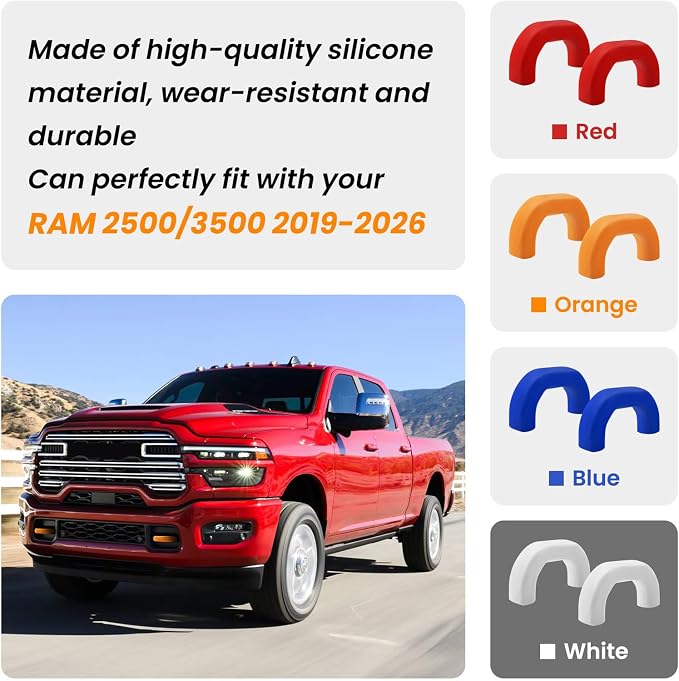 Front Tow Hooks Covers for RAM 2500/3500 2019-2026, Hitch Cover Customized Car Tow Hooks Compatible with RAM 2500/3500 Accessories 2019-2026 (Orange)