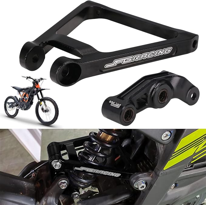 JFG RACING Sur Ron Suspension Link Kit + Triangle Aluminum 7075, for Surron Light Bee X/S Segway X160/X260 Electric Dirt Bike EBike, Black Suspension Linkage + Triangle