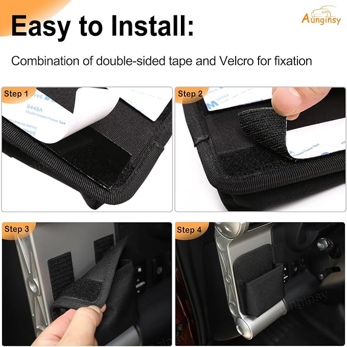 2Pcs Dashboard Side Air Vent Outlet Storage Bag Compatible with Toyota FJ Cruiser 2007-2021, Center Console Multifunction Organizer Tray Pouch Box for Phone/Coin/Key/Card Storage Expansion Accessories