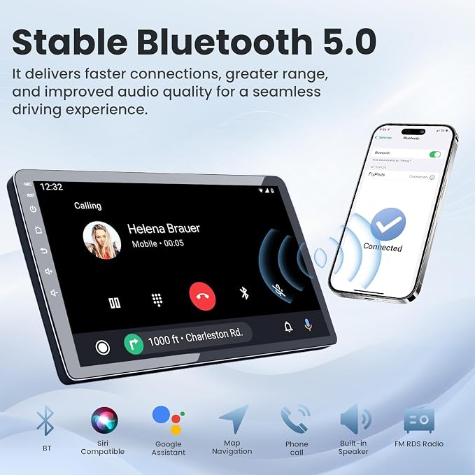 Car Radio Stereo for Jeep Compass Patriot 2010-2016, Android 13, [4Core+64GB] 10 inch Touch Screen Upgrade, CarPlay/Android Auto/SWC/Bluetooth/5GWiFi/GPS/FM/Backup Camera