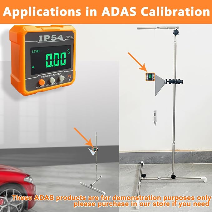 Fit for Honda Toyota Kia Ford ADAS Radar Aiming Calibration Tool with 0-30 Centimeter Scale,Digital Level Angle Gauge with Backlight & Magnetic Base