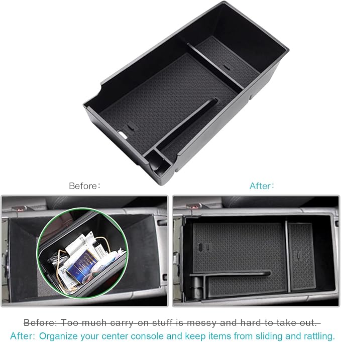 CDEFG for 2025 2026 Kia K5 Console Organizer: Center Console Insert ABS Black Material Armrest Organizer Tray Secondary Storage Box Compatible with 2021-2026 Kia K5 Accessories