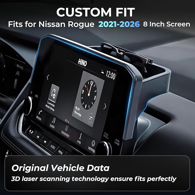 Dashboard Storage Tray Dash Organizer for Nissan Rogue 2026 2025 2024 2023 2022 2021(Fits for 8-Inch Screen), Interior Accessories Center Console Behind Screen Storage Box for 2021-2026 Rogue
