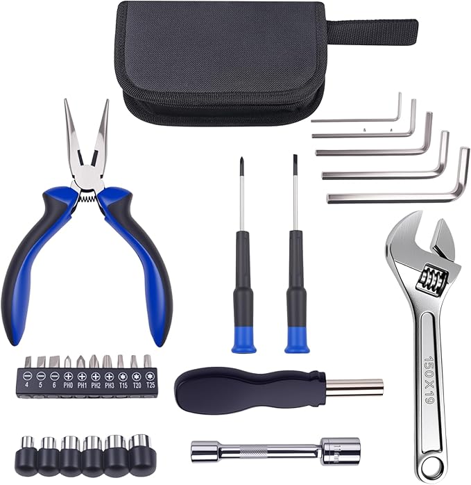 Compact Motorbike Tool Sets 28pcs Motorcycle Repair Toolkit Tool kit Underseat,Motorcycle Repair on the Road, Great for Travel Tool Needs