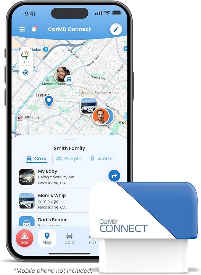 CarMD Connect All-in-One Vehicle Health Monitoring, Location Sharing and A.I. Auto Mechanic