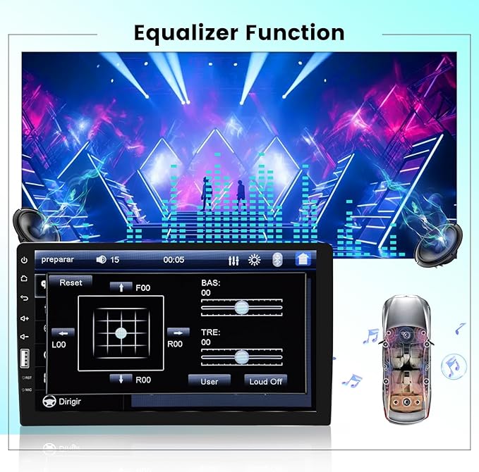 9 Inch Car Radio Single Din Car Stereo 1080P Touch Screen with Backup Camera Mic Bluetooth Hands-Free Call FM Car Audio Multimedia Car Audio Support Mirror Link SWC USB EQ
