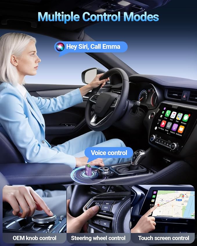 vnilrgle Wireless CarPlay Adapter for Apple iPhone（2026 Upgraded） Mini Design, Plug & Play CarPlay Dongle Converts Wired to Wireless, Auto Connect Fast and Stable with USB-C(Purple)