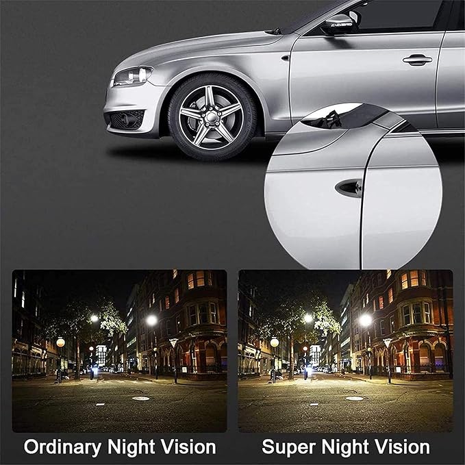 Side View Camera and 4.3” Monitor Kit, Car Door Tape Mounting Blind Spot Camera, Parking Assistance System with HD LCD Screen and Night Vision Cam for Trailers Pickup SUVs RVs
