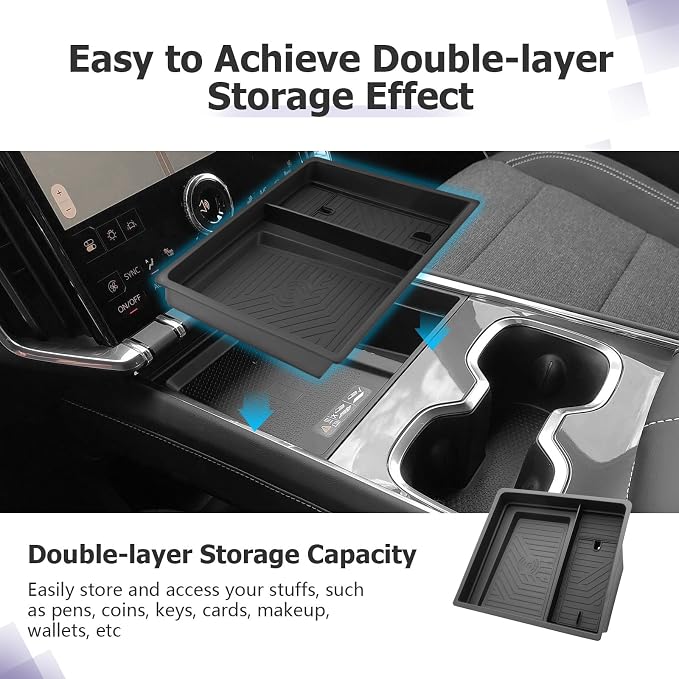 LUWU 2025 2026 Acadia Center Console Organizer Compatible with 2024-2026 GMC Acadia Elevation/AT4 Accessories Under Screen Organizer Storage Tray ABS Material (Not for Denali Trim)