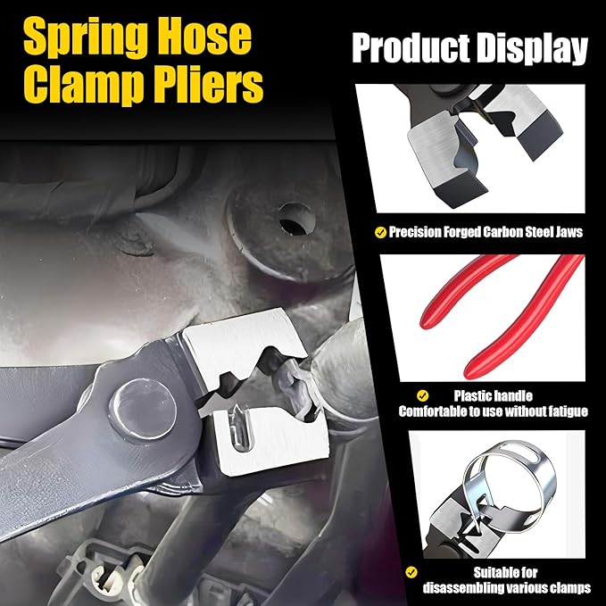 Electrical Disconnect Pliers Kit, 8Pcs Auto Kit: Connector/Hose/Plug Pliers, Pin Remover, Separator, Spring Clamp, U-Clip Pry Bar & Hose Removers for Car & Home Repairs. Great Gift & DIYers w/Case
