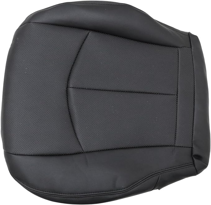 SecosAutoparts Black Front Driver & Passenger Side Bottom Replacement Perforated Leather Seat Covers Compatible with Mercedes Benz E63 E280 E300 E320 E350 E500 E550 2003-2009