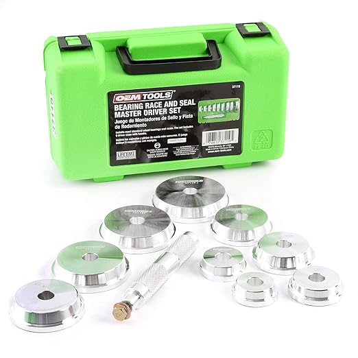 OEMTOOLS 37119 10 Piece Bearing and Race Installer Set, Seal Driver Set with 9 Discs, Master Seal Installation Tool, Bearing Installation Tool Set with Driver and Carrying Case