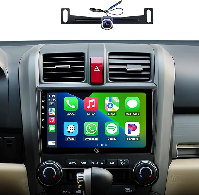 Car Radio Stereo for Honda CRV 2006-2011, Wireless CarPlay Android Auto 9 Inch Linux Touch Screen Navigation Head Unit Bluetooth FM/AM