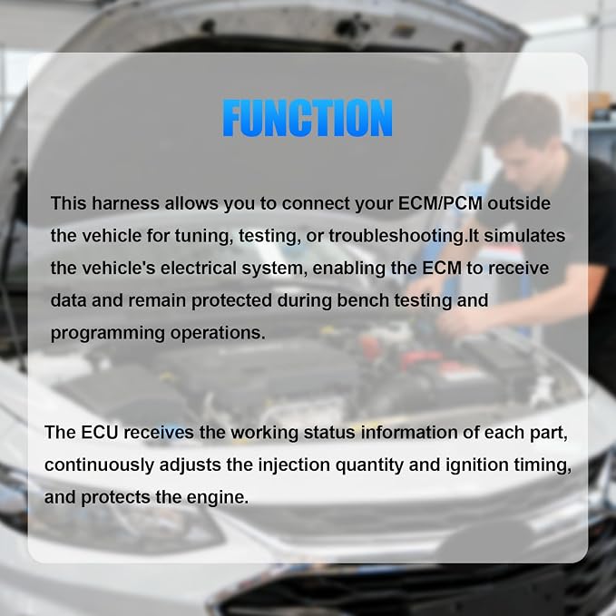 LS Gen 3 ECM PCM Bench Diagnostic Reader,w/12 Volt Power Test Harness with OBD2 Adapter Compatible with GM Chevy from 1999 to 2007,OBD2 Port Adapter Works with Mainstream Diagnostic Software