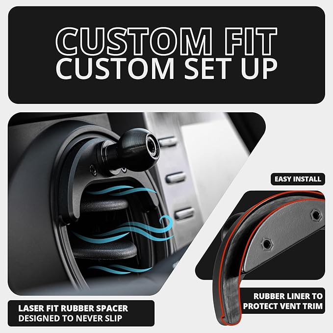 Tackform Link Vent Phone Mount Compatible with 2016-2023 Toyota Tacoma and 2014-2021 Toyota Tundra | Aluminum | Zero Slip | Compatible with MagSafe | Universal Magnetic Holder | 2" Arm | Blue Knob