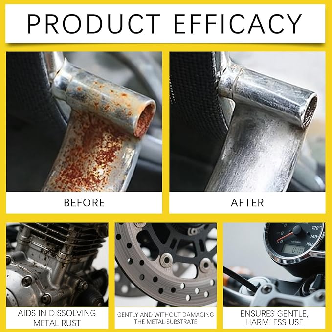 Automotive Rust Remover Spray, Car Wheel Clarify Rust Spray, Metal Parts Rust Removal, Multi Purpose Rust Removal and Rust Prevention Agent for Car Paint & Wheels Cleaning, Polishing and Care (3pcs)