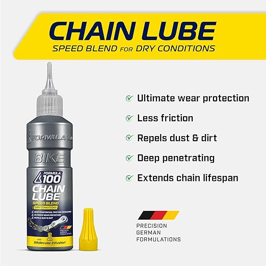 Dry Conditions Bike Chain Lube – Dry Weather Lubricant for Bicycles & Electric Bikes – Deep Penetration, Extends Lifetime, Protects Against Corrosion – 120ml (4.06 oz)