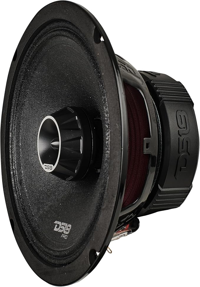 DS18 PRO-ZT Pro Audio Coaxial Midrange Speakers with Built-in Bullet Tweeter, 4-Ohms, Water Resistant - Black Metal Mesh Grill Included (1 Speaker) (8" inches)