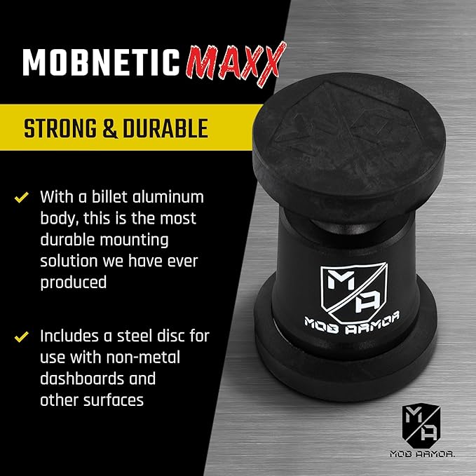 Mob Armor MobNetic Maxx - USA Assembled Magnetic Phone Holder for Car, Magnetic Car Phone Mount, 90-Degree Tilt, 360-Degree Rotation, Aluminum Metal, Compatible with iPhone & Android - Blue