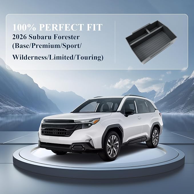 BIBIBO 2026 Forester Center Console Organizer for 2026 Subaru Forester Base/Premium/Sport/Limited/Touring Console Tray 2026 Subaru Forester Insert Glove Pallet Organizer Tray(Not for 2025 Forester)