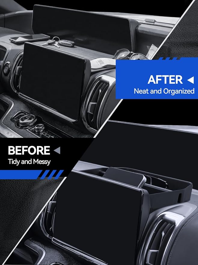 for Expedition Dashboard Console Organizer 2025-2026 Ford Expedition(Active/Platinum/Tremor/King Ranch) Accessories Behind Screen Organizer Storage Box Console Dash Tray