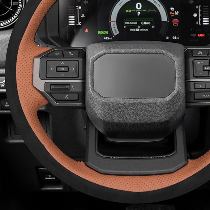 MEWANT Hand Stitch Steering Wheel Cover for Toyota Land Cruiser 2024-2026, Custom Fit DIY Wrap Interior Accessories