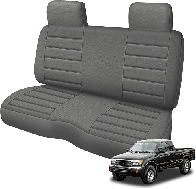 Truck Seat Cover Compatible with 1995-2004 Toyota Tacoma Front Bench Seat with Molded Headrest and Small Notched Cushion, Knitted Fabric