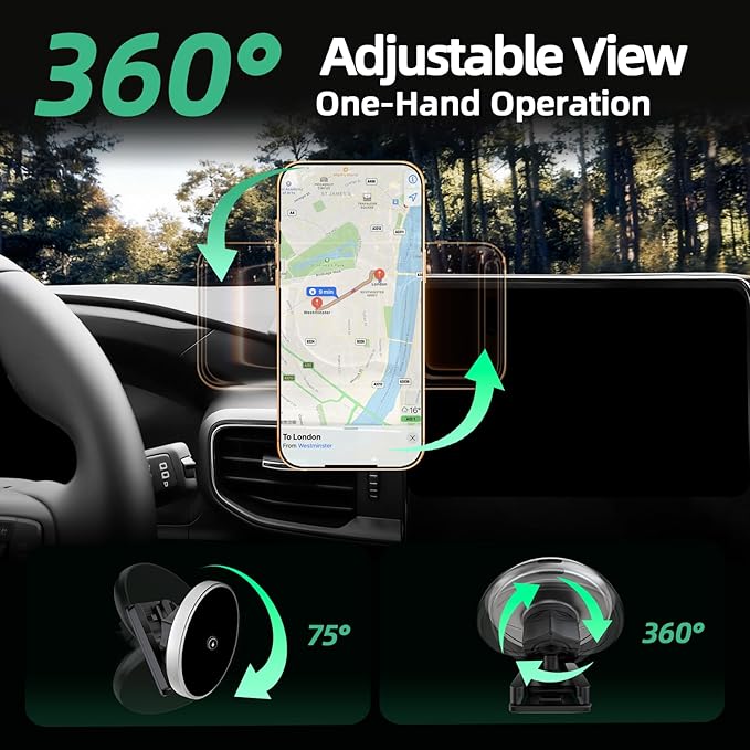 Car Phone Holder for Ford Explorer (2020-2023 2024),MagSafe Car Mount Charger,Magnetic Phone Holder,15W Wireless Charging,Dashboard Phone Holder,360° & Hands Free,2021 2022 Explorer Accessories