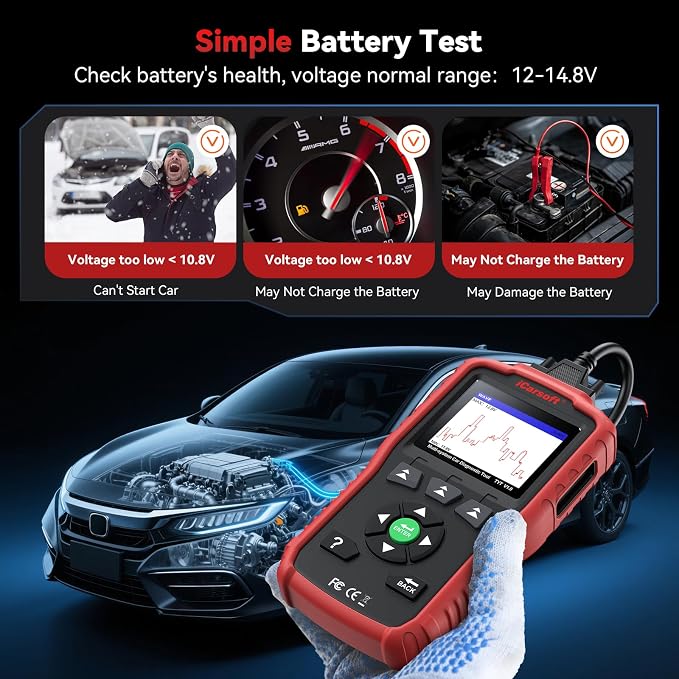 iCarsoft TYT V1.0 All Systems Scan Tool for Most Toyota/Nissan/Honda/Hyundai/Kia and Etc Japanese/Korean Cars Oil Reset SAS Calibration Services for AutoVIN Lifetime Free Update OBD2 Scanner CAN-FD