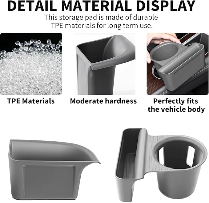 2PCS Cup Holder Storage Box for Toyota Sienna 2021-2026 Gear Shift Insert Organizer Tray Pockets Cup Groove Storage Multifunction Box(Gray)