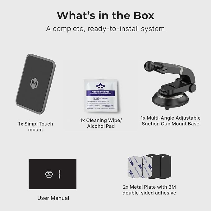 Magnetic Car Mount with Ultra Strong Magnets - Car Phone Holder Perfect for Magsafe Compatible Device iPhone 12-17 & iPhone Air, Galaxy, Smartphone - Multi-Angle Adjustable Suction Cup