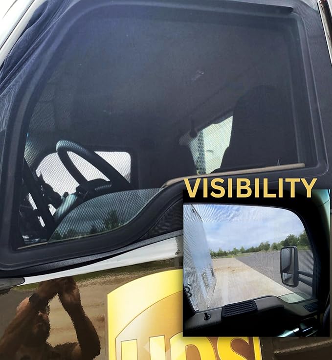 XXXXL/Truck Side Window Sun Shade (9 Sizes) - Front or Rear Slip-On Screens for Sun, Heat, Bugs & Privacy Protection, 2-Pack by Qualizzi