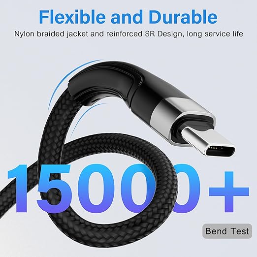 USB Type C Cable (0.6FT, 20-Pack), USB-C to USB C Fast Charging Cable, Compatible with iPhone 17 Air 16 15 Plus Pro Max, iPad Pro, Galaxy S25 S24 S23, CarPlay, LG and More