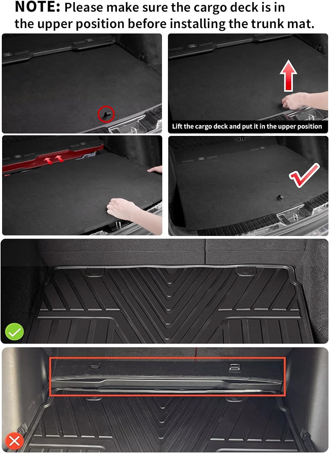 LASFIT Floor Mats and Cargo Liner for Honda CR-V 2023 2024 2025 2026 (Include Hybrid Models), All Weather TPE Car Trunk Mat (Upper Position), 1st & 2nd Row & Trunk Liner Full Set Black