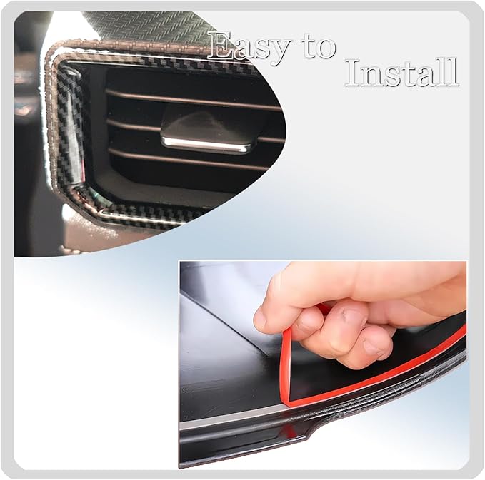 MUXEE Center Consoles A/C Outlet Vent Cover,for Ford Mustang 2024 2025 2026,Dashboard AC Air Vent Outlet Trim Car Sport Interior Accessories - Carbon Fiber