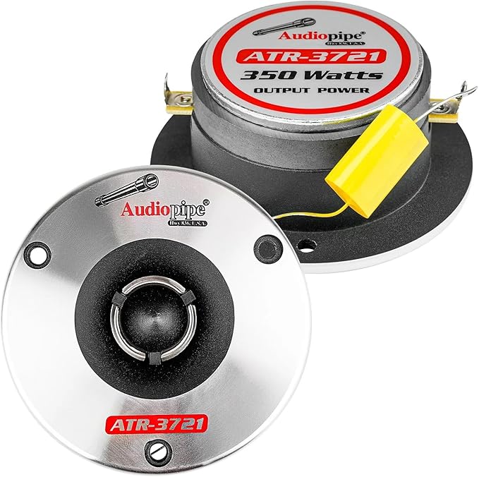 Audiopipe 2 Pair 3-3/4” Aluminum Bullet Titanium Horn Tweeters ATR-3721 350 Watts Max 4 Ohm