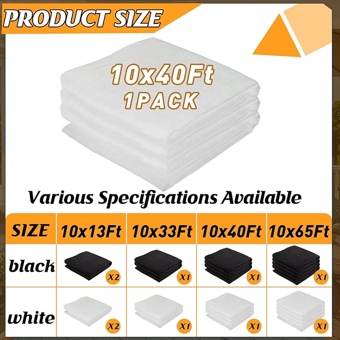 40x10ft Large Mosquito Net - Mesh Netting for Garden Skin and Plants Protection, Patio Bird Bug Screen, White