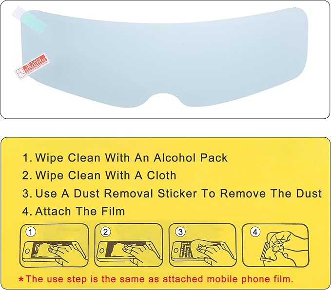 X AUTOHAUX 3pcs 9.65"x2.87" Anti Fog Film for Motorcycle Helmet Universal Anti Fog Shield Film Lens Sticker Durable Nano Coating Sticker Film Helmet Accessory