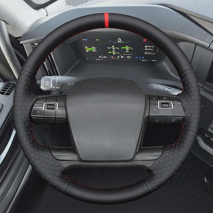 MEWANT Hand Sewn Steering Wheel Cover Wrap for Volvo VNL VNR FM FH 2017-2025 Steering Wheel Accessories for Volvo FM