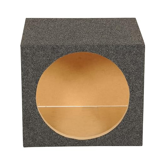 Q Power 12 Inch Heavy-Duty Single Sealed Carpet Covered Durable Car Audio Vehicle Subwoofer Enclosure Woofer Box, Charcoal Gray