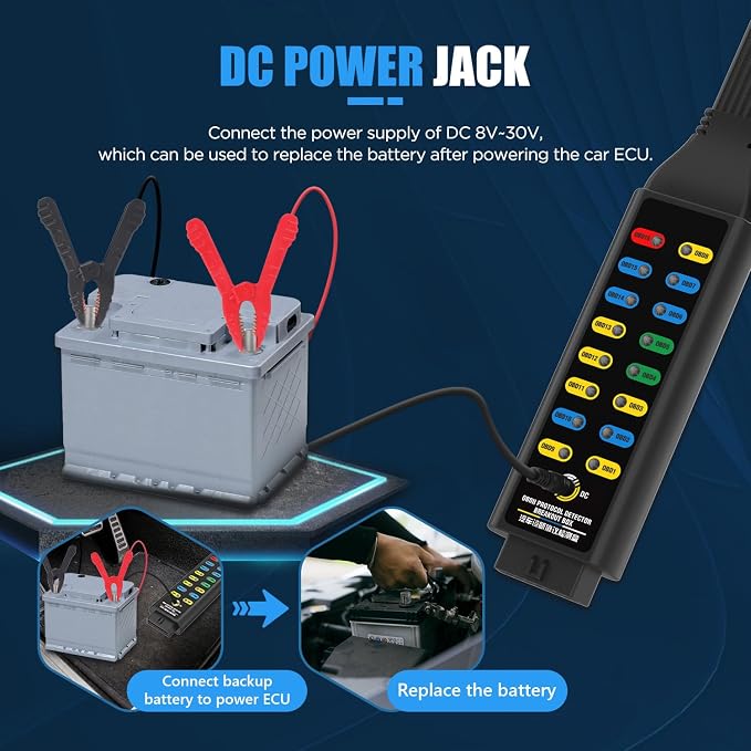 OBD2 Breakout Box OBDII Protocol Detector for Professional Automotive Diagnostics with 16-Pin CAN Breakout Box, 4mm Banana Jack Multi-Function Jumper