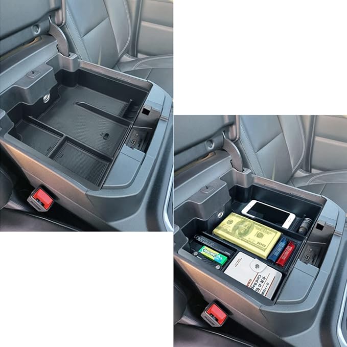 EDBETOS Center Console Organizer Tray and Full Size Center Console Organizer Tray for 2019-2022 Chevy Silverado/GMC Sierra 1500 and 2020-2023 Silverado/GMC Sierra 2500HD 3500HD
