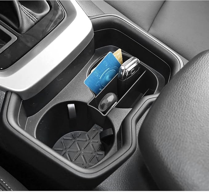 LUWU for 2025 Toyota RAV 4 Accessories Compatible with 2019 2020 2021 2022 2023 2024 2025 Toyota RAV 4 Front Center Console Cup Holder Organizer Secondary Storage Box Insert Tray ABS Material