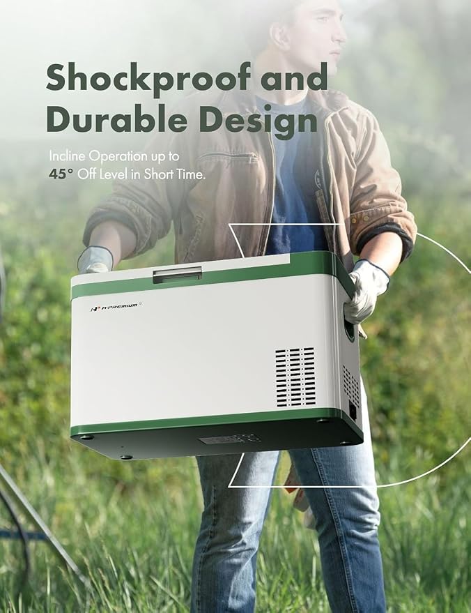 A-Premium 12 Volt Refrigerator 28QT/26.1L Portable Car Fridge Cooler | -4°F~68°F Portable Freezer Fast Cooling with 12/24V DC & 110/240V AC for Camping RV Roadtrips Truck Outdoor and Home Party