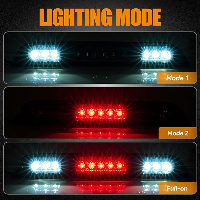 Third 3rd Brake Light LED for 2015-2020 Ford F150, High Mount Rear Brake Lights Assembly for 2017-2020 F250/F350/F450 Super Duty, Waterproof Center Cab Lamp Stop Light