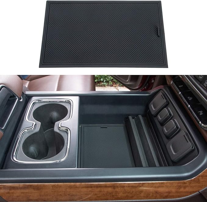 JKCOVER Center Console Organizer Tray and Compartment Cover Compatible with 2014 2015 2016 2017 2018 2019 Sierra 1500 2500HD 3500HD Denali Silverado Secret Pocket Lid Hidden Tray Accessories(Black)