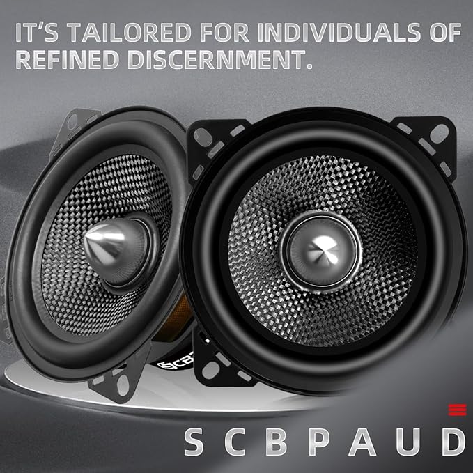 Upgrade 4" Car Speakers 300W Peak Power - High-Performance Carbon Fiber Cone Woofers, Bullet Head Design for Clear Bass & Stereo Sound - Suitable for Cars, Trucks, SUV, Home Theater, DIY(2-Pack)