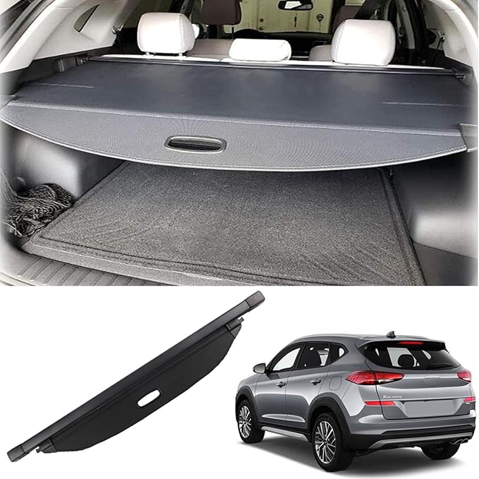 Cargo Cover Retractable Trunk Shielding Shade for 2016-2021 Hyundai Tucson Black by Kaungka(not fit for Other Vehicle)