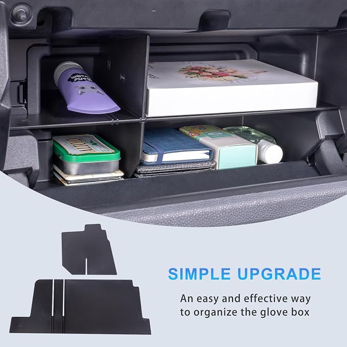 JKCOVER Glove Box Divider Organizer and Center Console Hidden Organizer Compatible with 2025+ Toyota 4Runner(6th Gen 4Runner) Accessories Insert Storage Black ABS Plastic