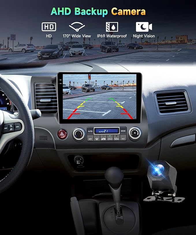 4G 128G Car Radio for Honda Civic 2006-2011 Stereo 10.1 inch Incell Touch Screen Wireless CarPlay Android Auto Android Head Unit DAB Bluetooth GPS 5G WiFi SWC Backup Camera